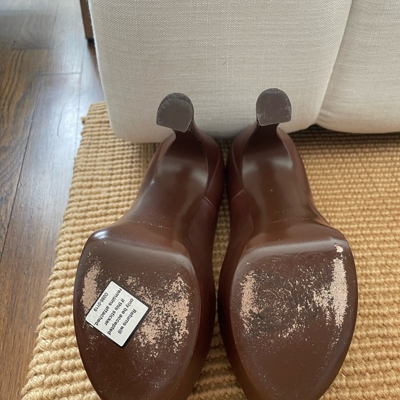 Yves Saint Laurent Leather Peep Toe Heels - Picture 9 of 12